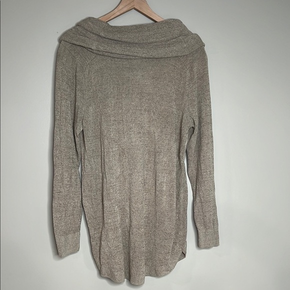 Barefoot Dreams Cozy Chic Ultra Lite Brown Cowl Neck Sweater Large - Picture 6 of 6